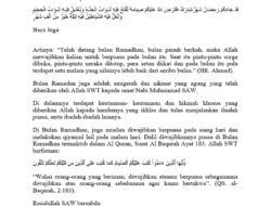 Amalan Sunyi, Menjaga Lisan di Bulan Ramadhan agar Puasa Tidak Sia-Sia