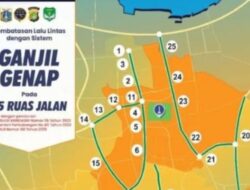 25 Jalan di Jakarta Terkena Aturan Ganjil Genap Hari Ini